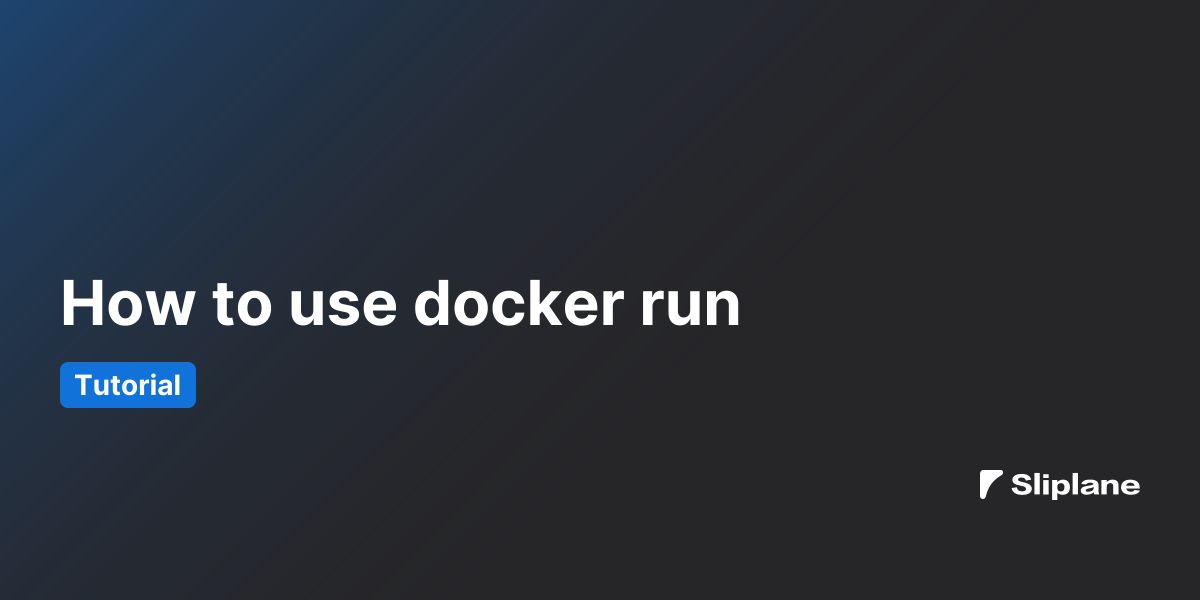Wie man docker run verwendet